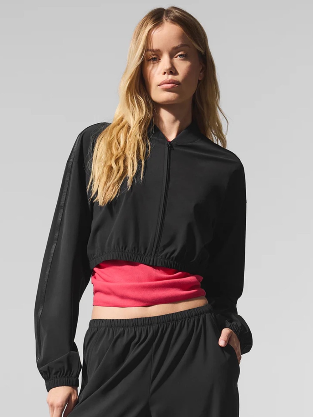 alo yoga breezy zip up jacket
